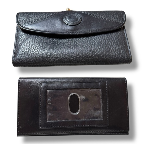 Vintage Dooney & Bourke All-Weather Leather kiss-lock continental wallet checkbo - Picture 5 of 6